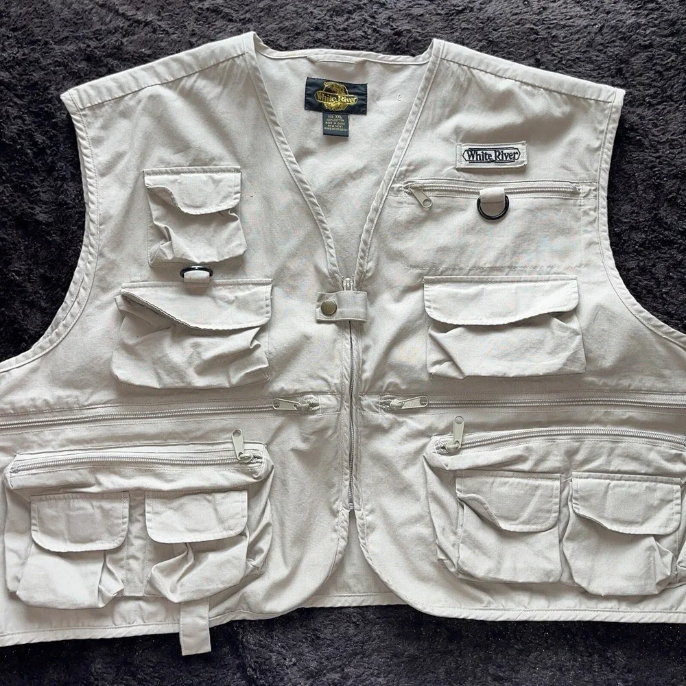 White River‎ Khaki Fishing Vest So Many Pockets Mens 2XL